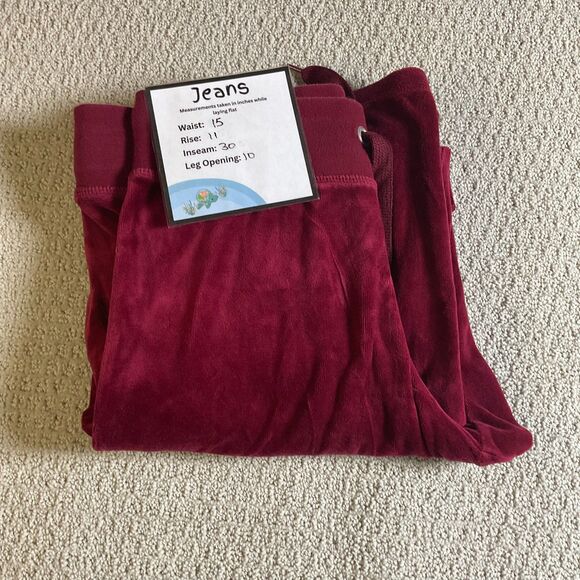 Liz Claiborne Burgundy Velour Lounge Pants | Wide Leg | Size S - Picture 4 of 4